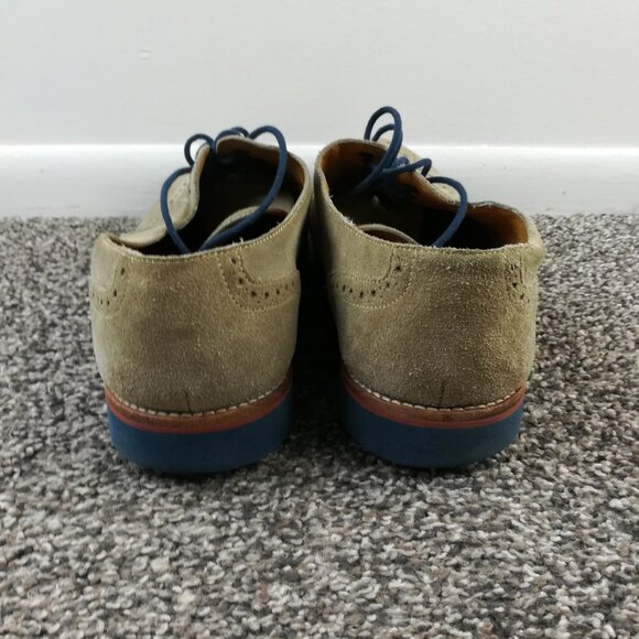 Peter Millar Dress Shoes Suede Leather Brogue Oxford Wingtip Beige Tan Mens 11M - Picture 6 of 10